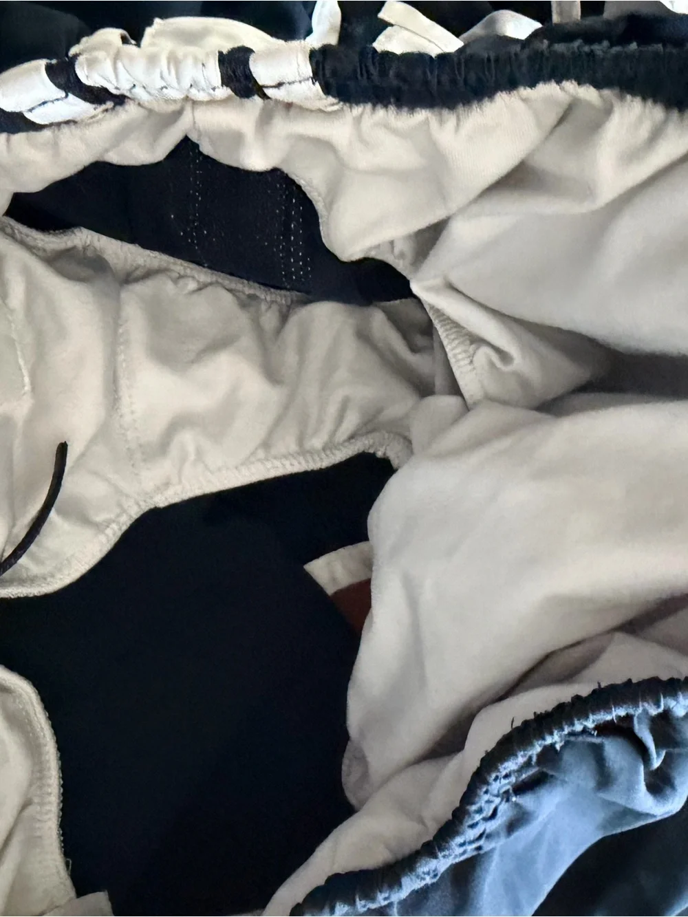 2 pair Nike (1) Navy and (1) black Athletic Shorts with White Trim